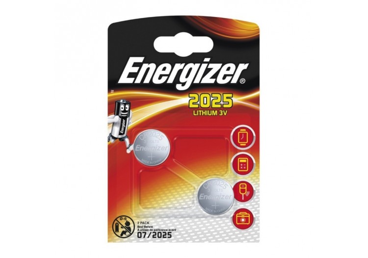 Pile Energizer CR2025 Lithium 3V Blister 2 U - E301021501 - Barcelona LED