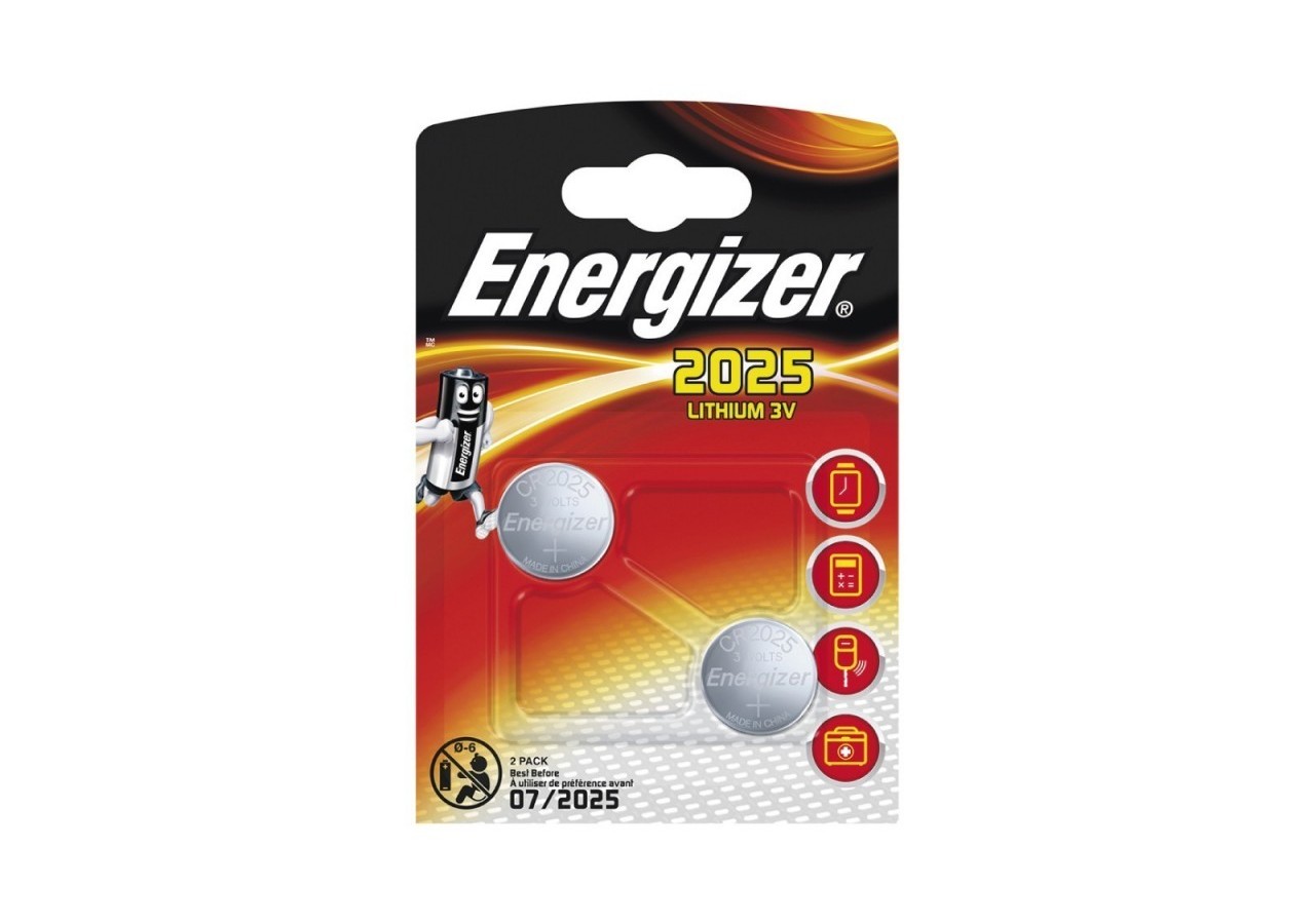 Pile Energizer CR2025 Lithium 3V Blister 2 U - E301021501 - Barcelona LED