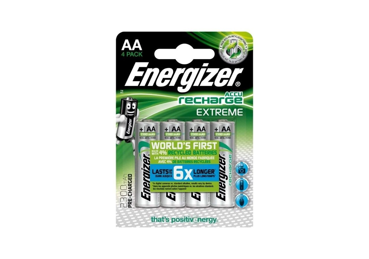 Pile Rechargeable Energizer Extreme 2300mAh HR6 (AA) 1.5V Blister 4 U - E300624600 - Barcelona LED