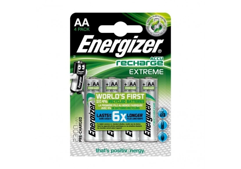 Pile Rechargeable Energizer Extreme 2300mAh HR6 (AA) 1.5V Blister 4 U - E300624600 - Barcelona LED Pile Rechargeable Energizer Extreme 2300mAh HR6 (AA) 1.5V Blister 4 U - E300624600 - Barcelona LED