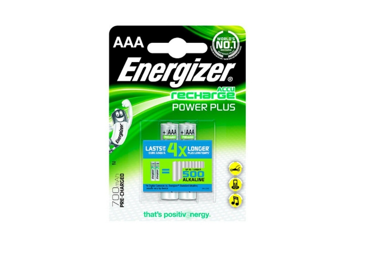 Pile Rechargeable Energizer Power Plus 700mAh HR03 (AAA) Blister 2 U - E300626500 - Barcelona LED