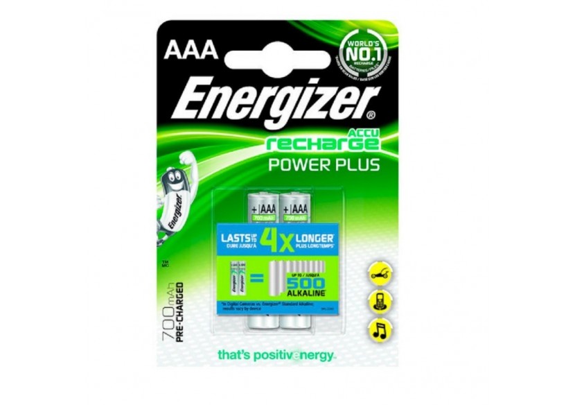 Pile Rechargeable Energizer Power Plus 700mAh HR03 (AAA) Blister 2 U - E300626500 - Barcelona LED Pile Rechargeable Energizer Power Plus 700mAh HR03 (AAA) Blister 2 U - E300626500 - Barcelona LED