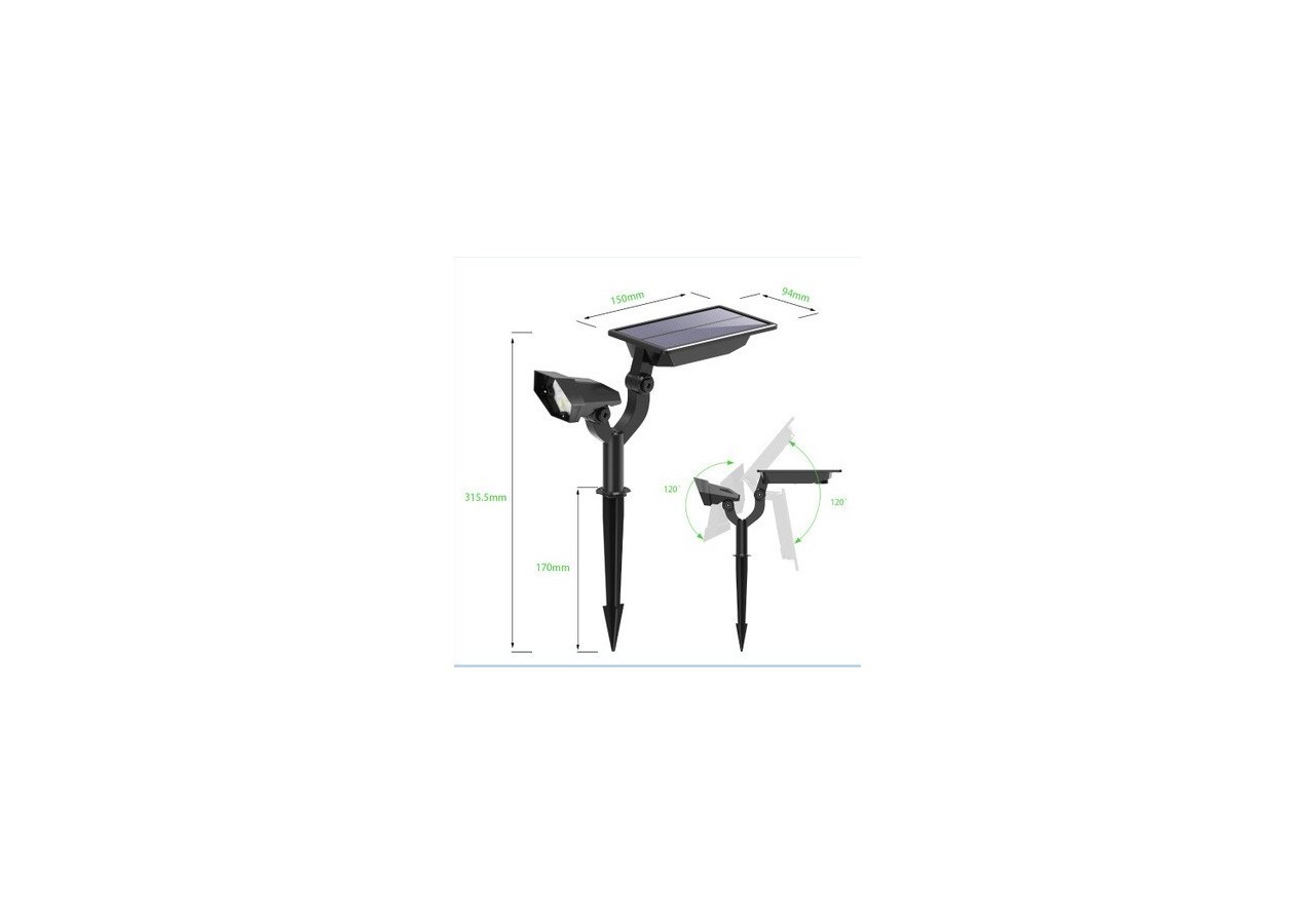 Spots LED solaires 2W avec capteur - SL05-BF - Barcelona LED