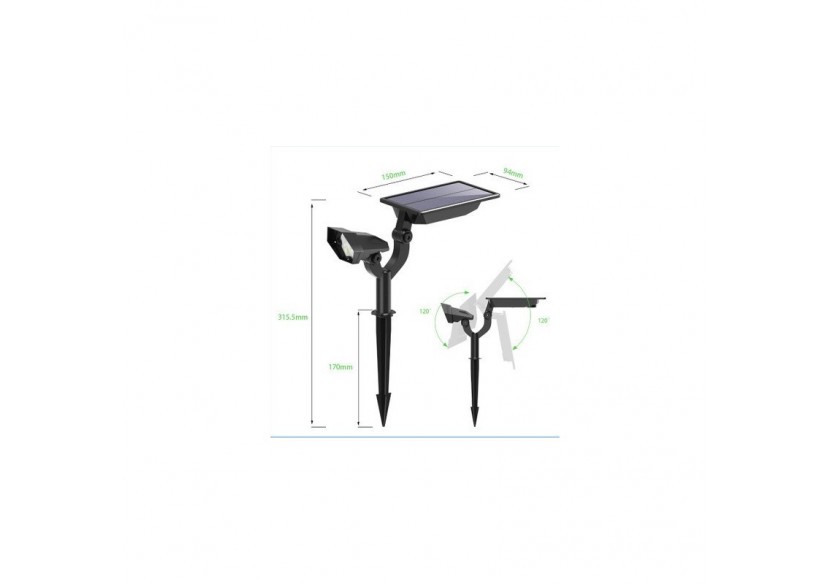 Spots LED solaires 2W avec capteur - SL05-BF - Barcelona LED
