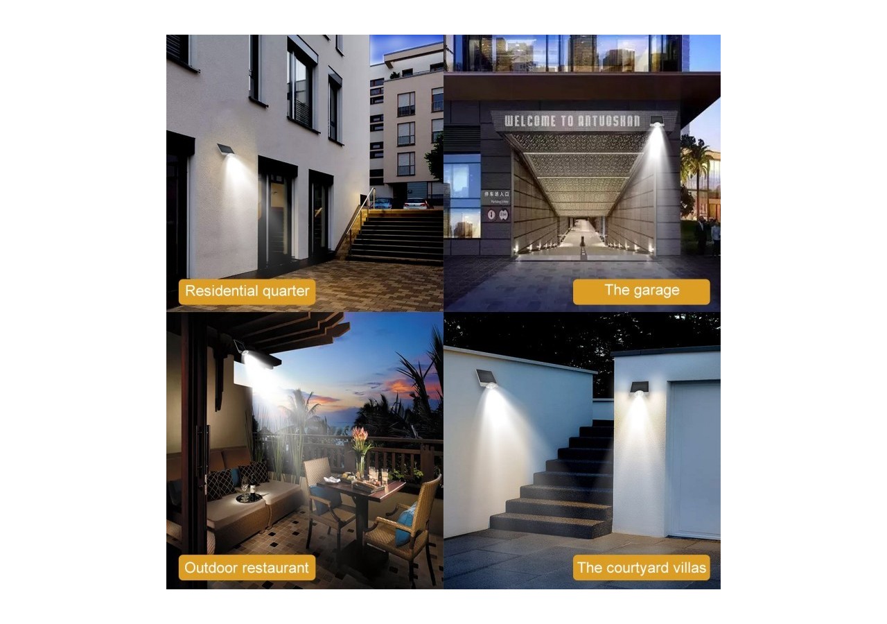 Applique murale solaire avec capteur 3,6 W IP44 - SL19-W - Barcelona LED