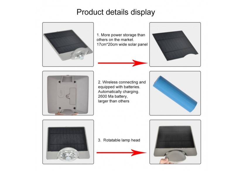 Applique murale solaire avec capteur 3,6 W IP44 - SL19-W - Barcelona LED