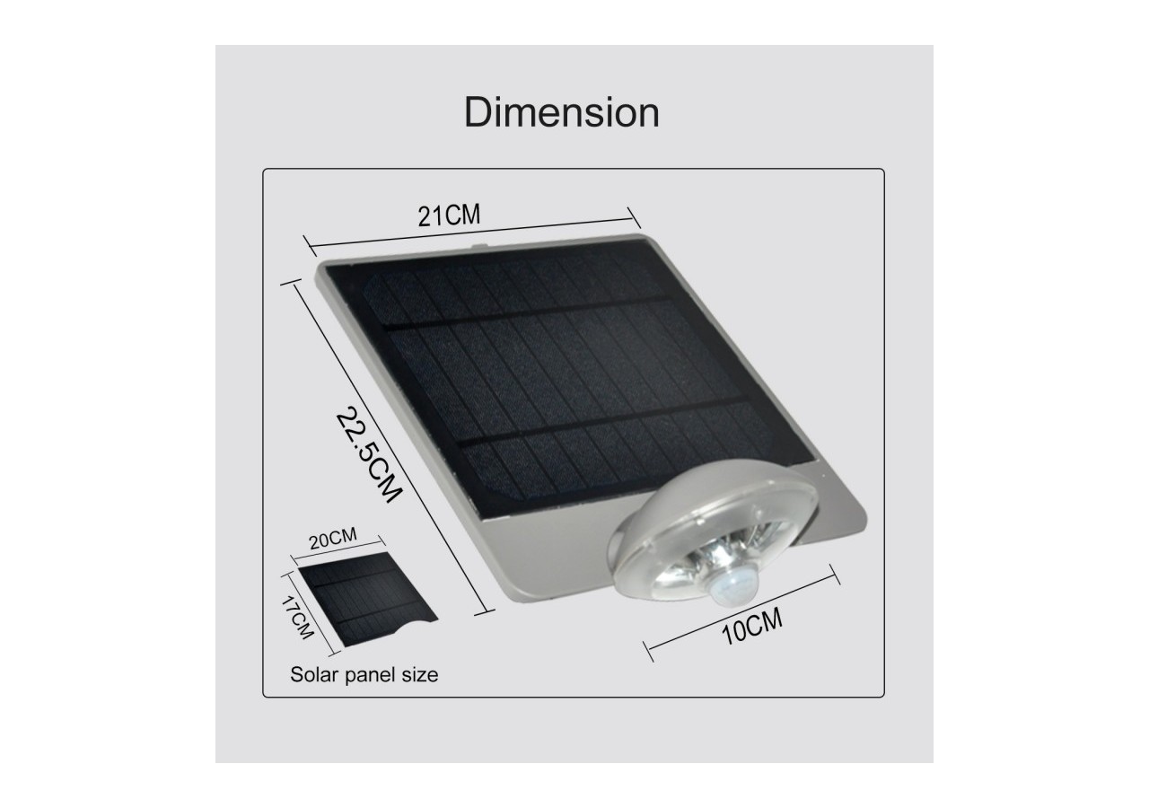 Applique murale solaire avec capteur 3,6 W IP44 - SL19-W - Barcelona LED