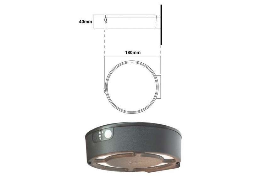 Applique solaire CCT "Fortunato" avec capteur Fumagalli - FO1.000.000.A0S1K - Barcelona LED