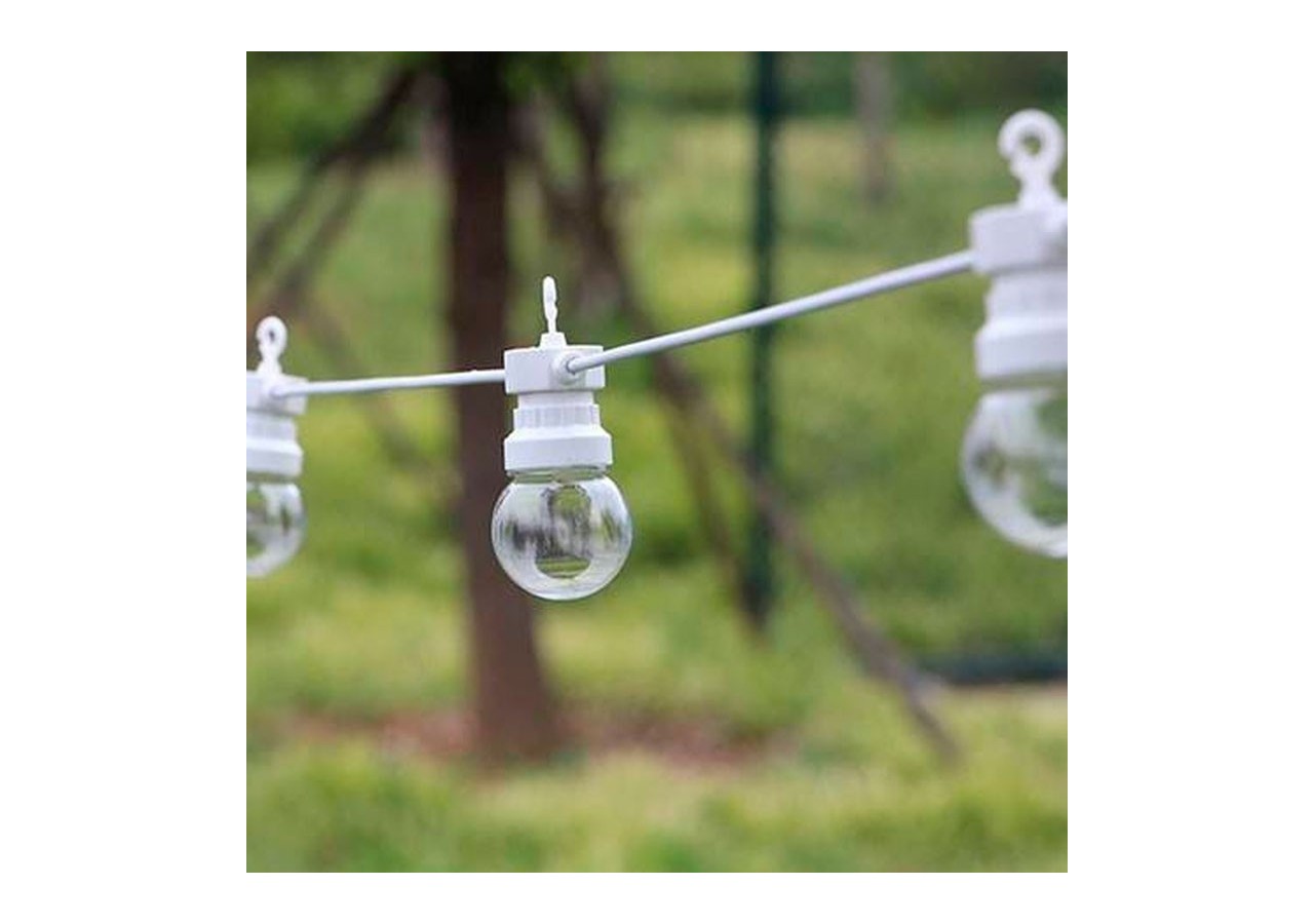 Guirlande LED câble blanc 10 ampoules LED 3000 degrés K-8m - L2000-B-BC - Barcelona LED