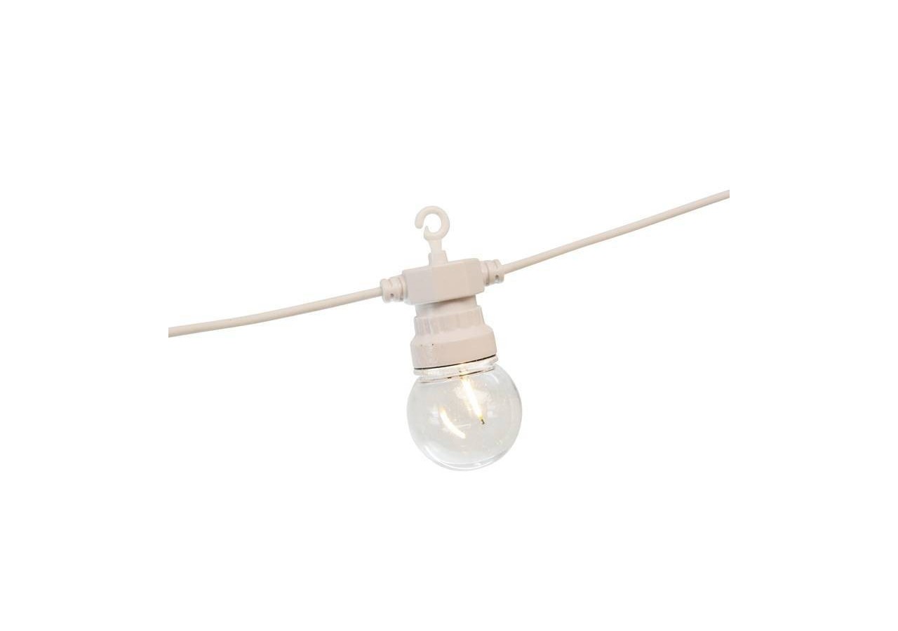 Guirlande LED câble blanc 10 ampoules LED 3000 degrés K-8m - L2000-B-BC - Barcelona LED