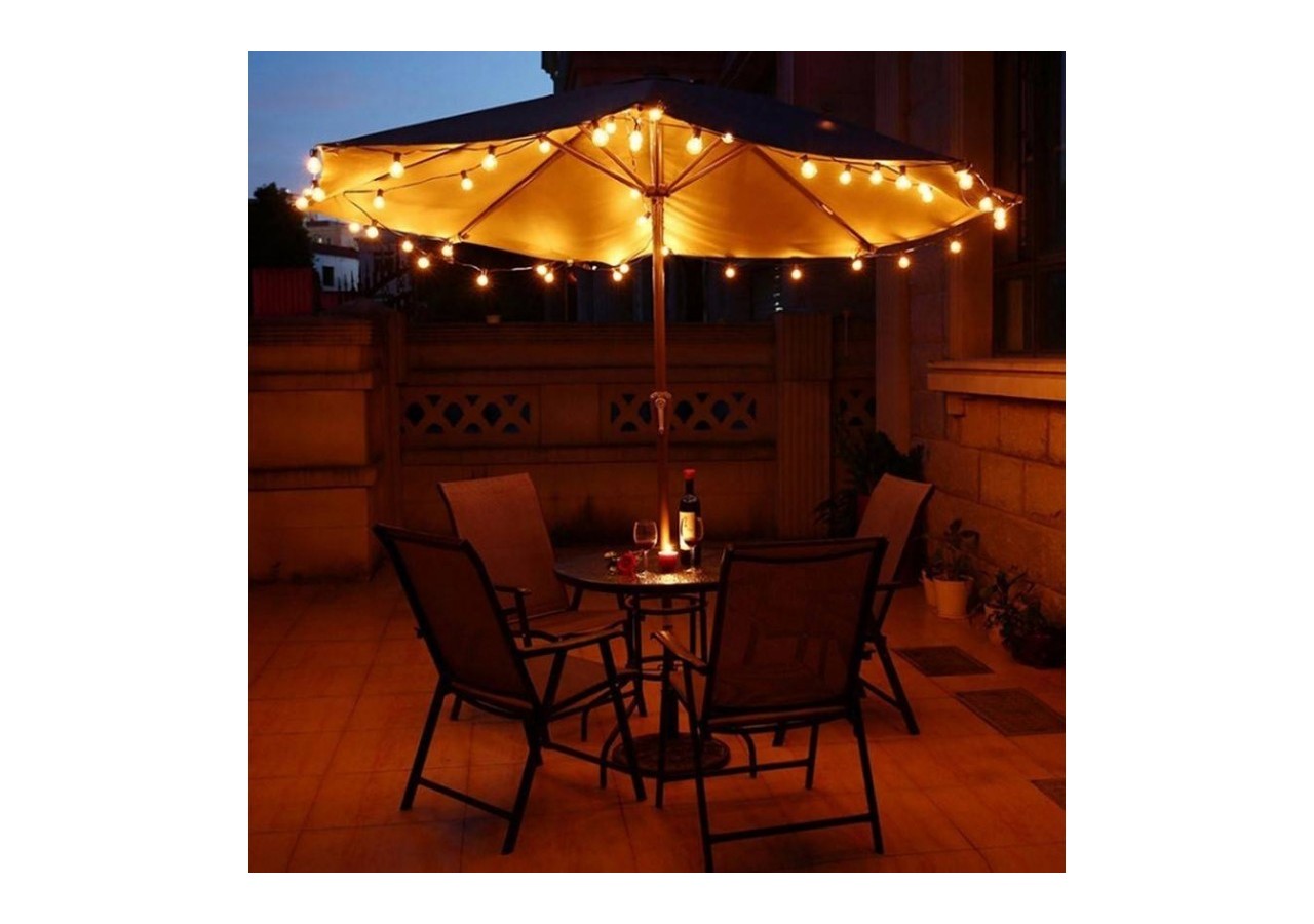 Guirlande LED câble blanc 10 ampoules LED 3000 degrés K-8m - L2000-B-BC - Barcelona LED