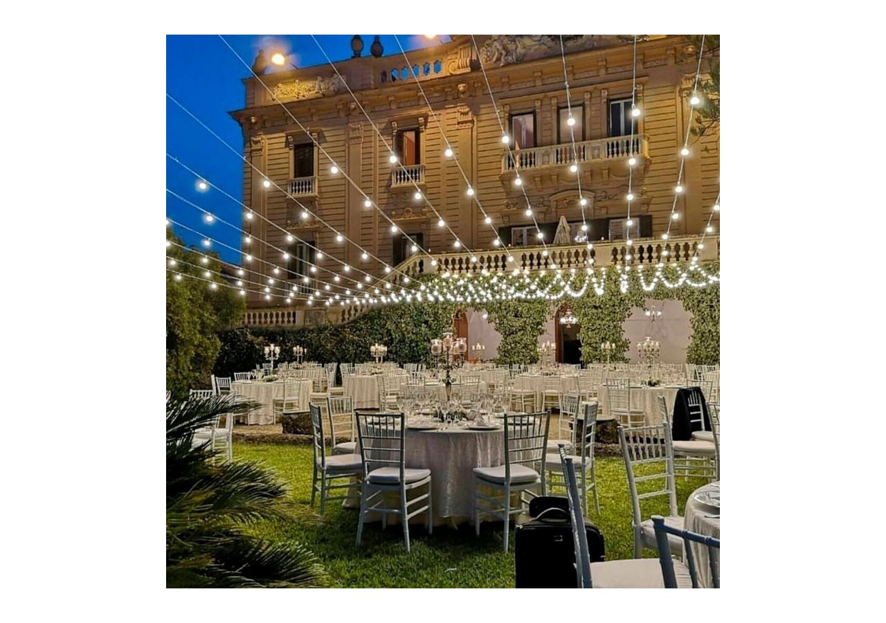 Guirlande LED câble blanc 10 ampoules LED 3000 degrés K-8m - L2000-B-BC - Barcelona LED