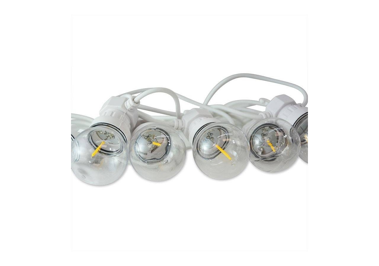 Guirlande LED câble blanc 10 ampoules LED 3000 degrés K-8m - L2000-B-BC - Barcelona LED