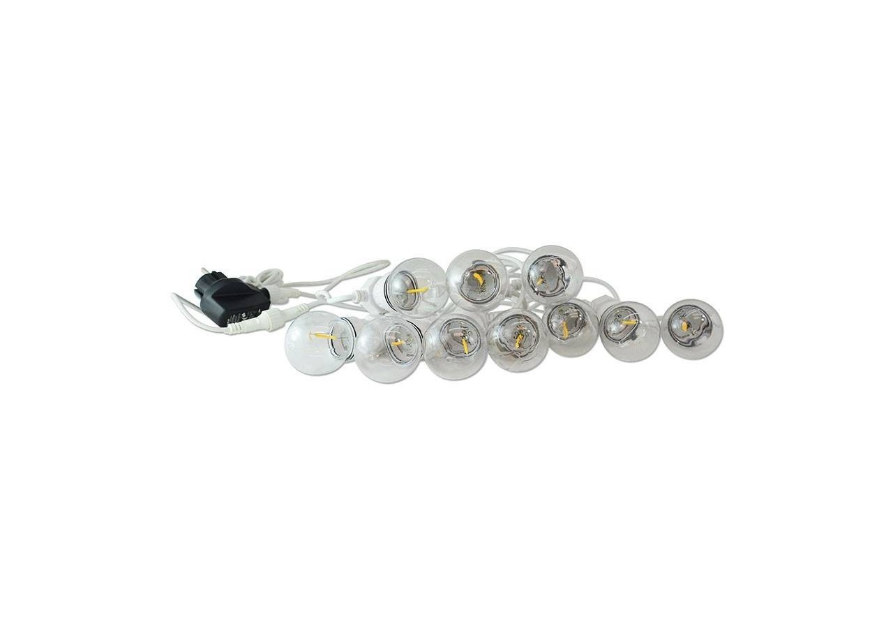 Guirlande LED câble blanc 10 ampoules LED 3000 degrés K-8m - L2000-B-BC - Barcelona LED