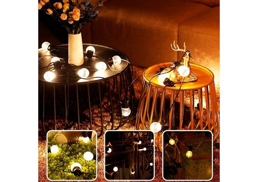 Guirlande lumineuse LED 10 ampoules intégrées-8m - L2000-N-BC - Barcelona LED