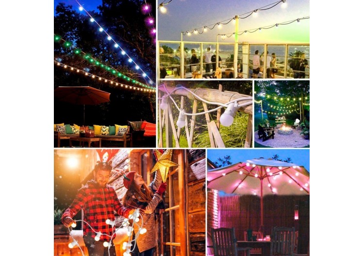 Guirlande LED multicolore fil blanc 10 ampoules LED-8m - L2000-B-C - Barcelona LED 2