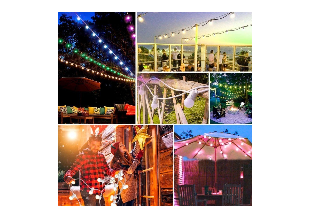 Guirlande LED multicolore fil blanc 10 ampoules LED-8m - L2000-B-C - Barcelona LED