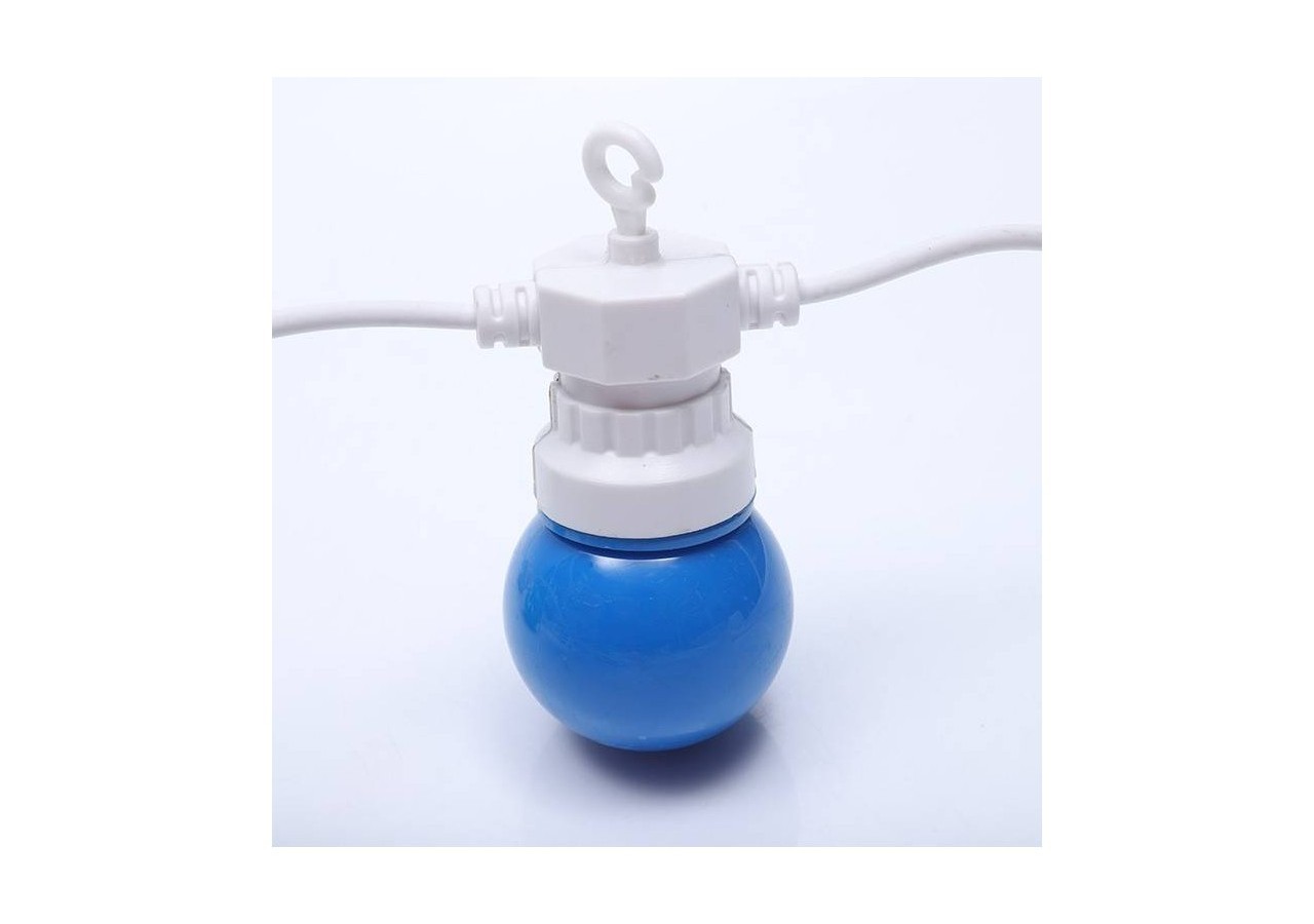 Guirlande LED multicolore fil blanc 10 ampoules LED-8m - L2000-B-C - Barcelona LED