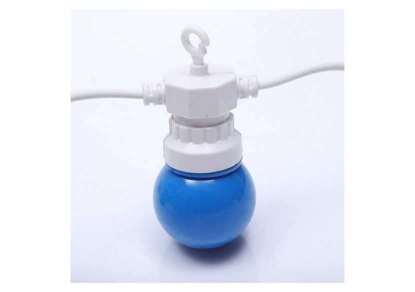 Guirlande LED multicolore fil blanc 10 ampoules LED-8m - L2000-B-C - Barcelona LED