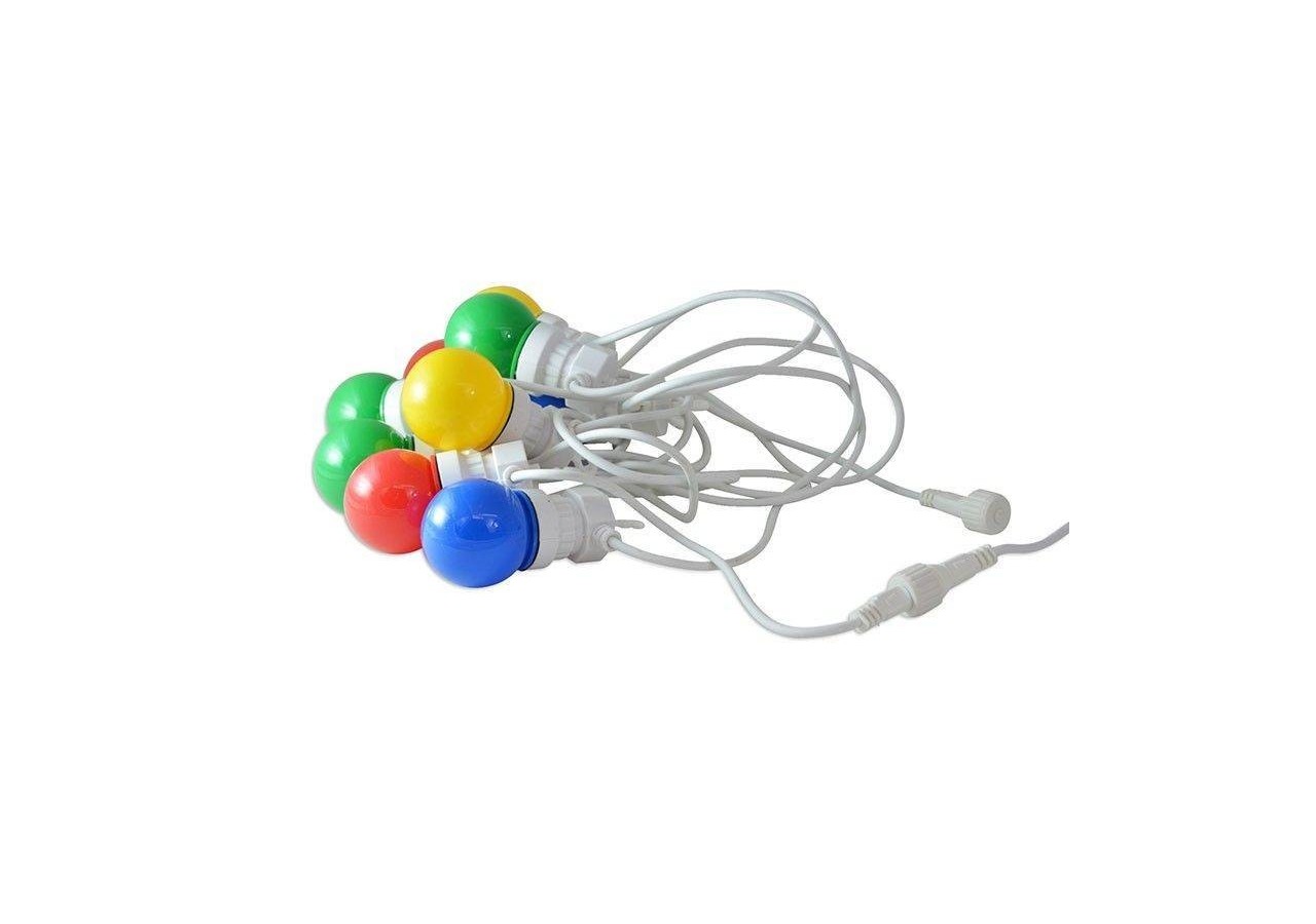 Guirlande LED multicolore fil blanc 10 ampoules LED-8m - L2000-B-C - Barcelona LED