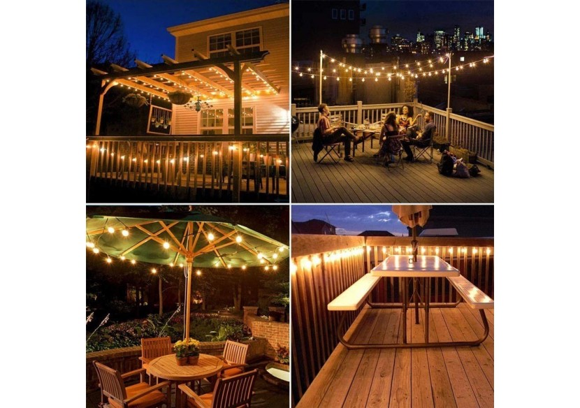 Guirlande solaire LED 8m avec batterie et 10 ampoules intégrées - SL22 - Barcelona LED