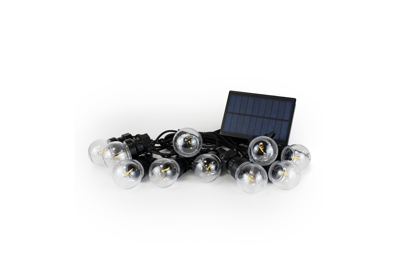 Guirlande solaire LED 8m avec batterie et 10 ampoules intégrées - SL22 - Barcelona LED