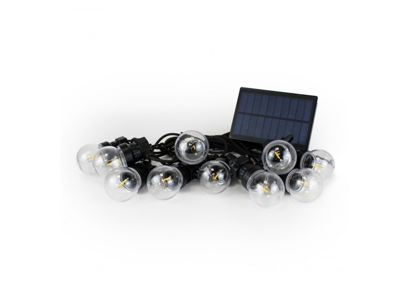 Guirlande solaire LED 8m avec batterie et 10 ampoules intégrées - SL22 - Barcelona LED