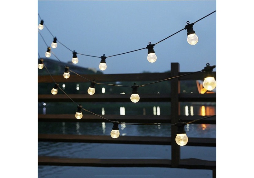 Guirlande solaire LED 8m avec batterie et 10 ampoules intégrées - SL22 - Barcelona LED