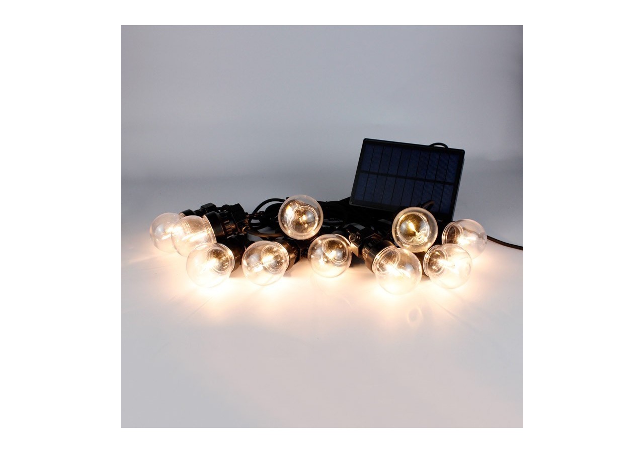 Guirlande solaire LED 8m avec batterie et 10 ampoules intégrées - SL22 - Barcelona LED