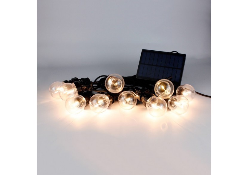 Guirlande solaire LED 8m avec batterie et 10 ampoules intégrées - SL22 - Barcelona LED