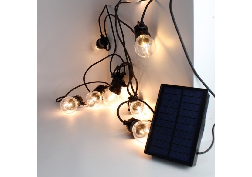 Guirlande solaire LED 8m avec batterie et 10 ampoules intégrées - SL22 - Barcelona LED