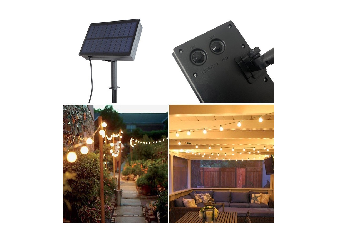 Guirlande solaire LED 8m avec batterie et 10 ampoules intégrées - SL22 - Barcelona LED