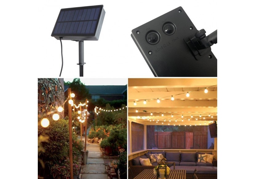 Guirlande solaire LED 8m avec batterie et 10 ampoules intégrées - SL22 - Barcelona LED