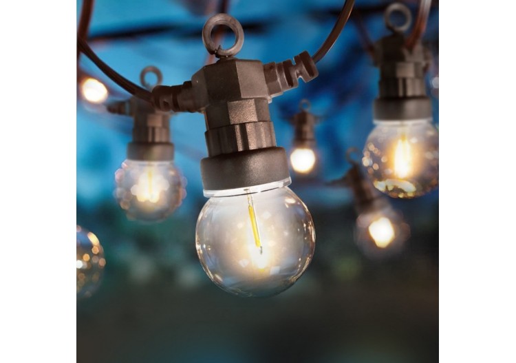 Guirlande Led 10m 20 ampoules Blanc Chaud 9W - L3000-N - Barcelona LED 2