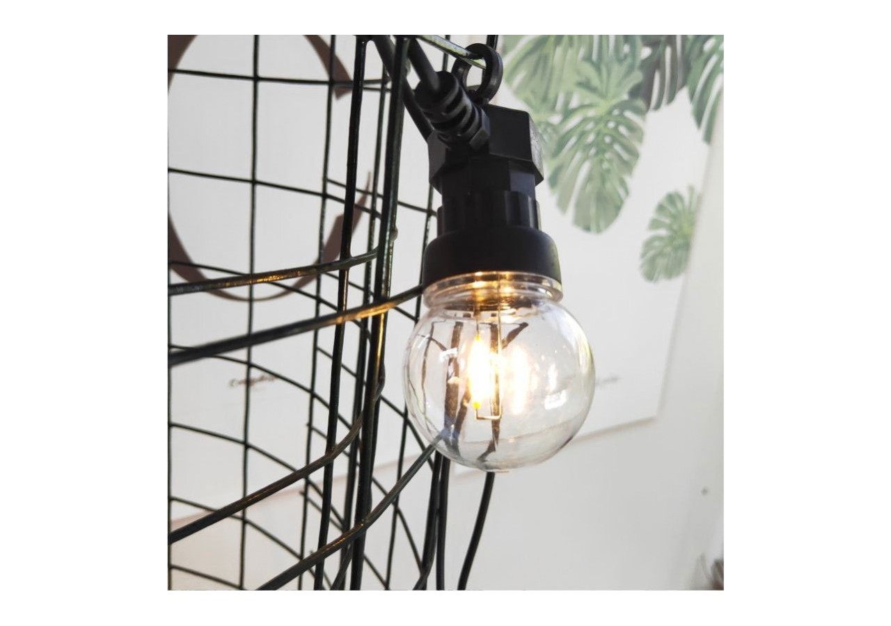 Guirlande Led 10m 20 ampoules Blanc Chaud 9W - L3000-N - Barcelona LED