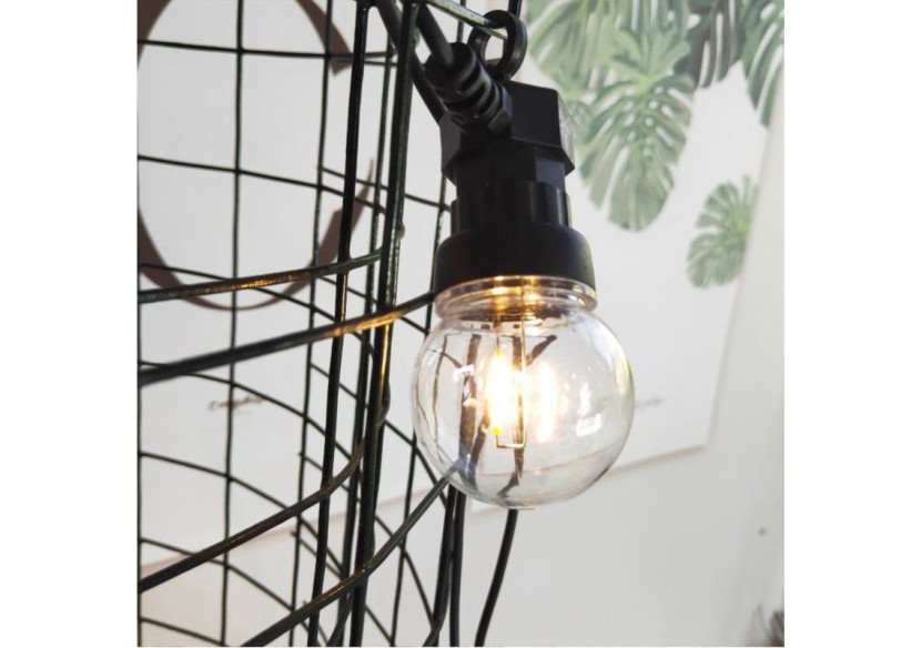 Guirlande Led 10m 20 ampoules Blanc Chaud 9W - L3000-N - Barcelona LED