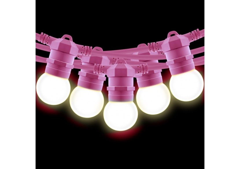 Kit guirlande lumineuse extérieure 10m + 10 ampoules LED E27 1W-IP44-Blanc chaud - K_L1500-SA - Barcelona LED Kit guirlande lumineuse extérieure 10m + 10 ampoules LED E27 1W-IP44-Blanc chaud - K_L1500-SA - Barcelona LED