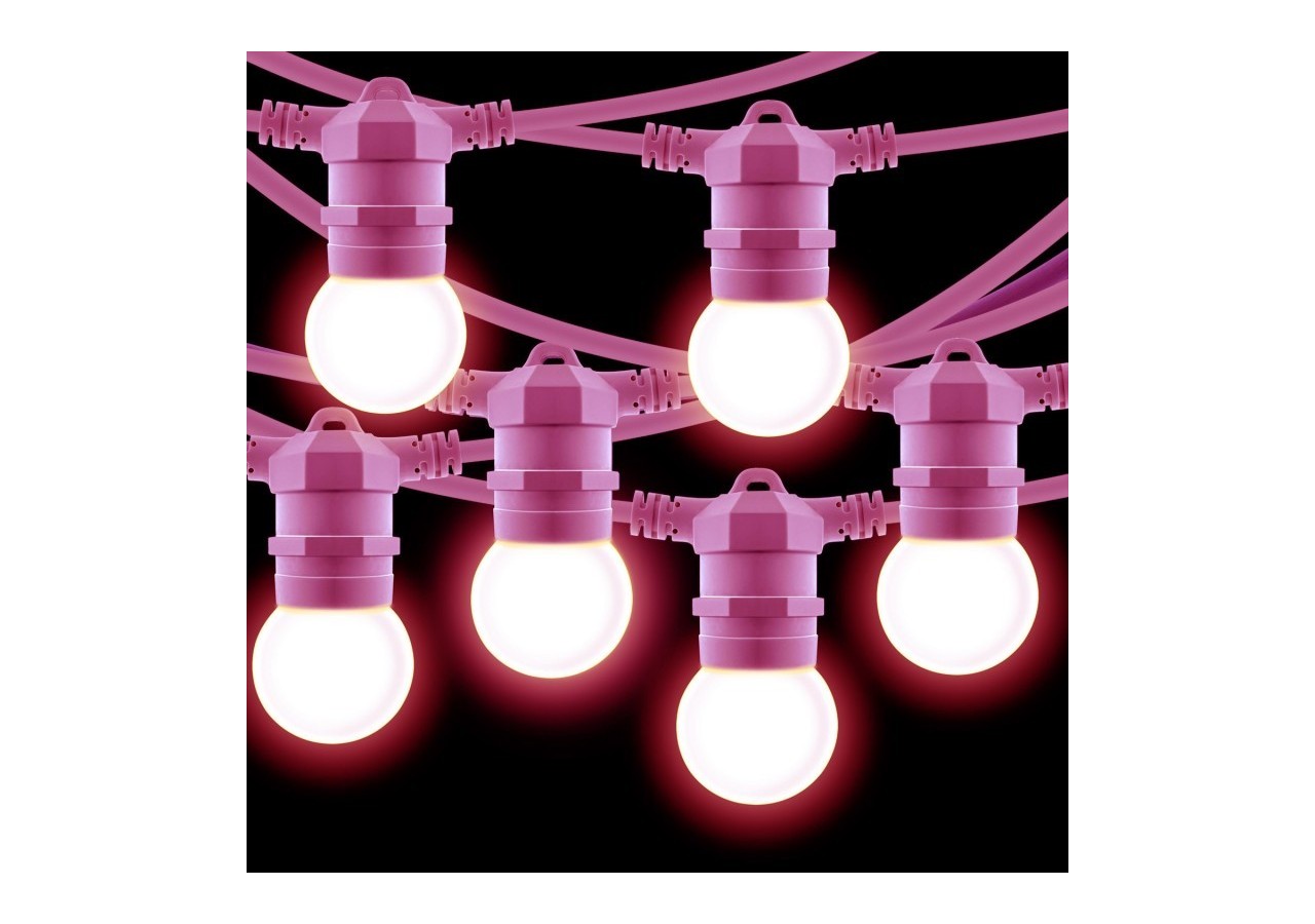 Kit guirlande lumineuse extérieure 10m + 10 ampoules LED E27 1W-IP44-Blanc chaud - K_L1500-SA - Barcelona LED