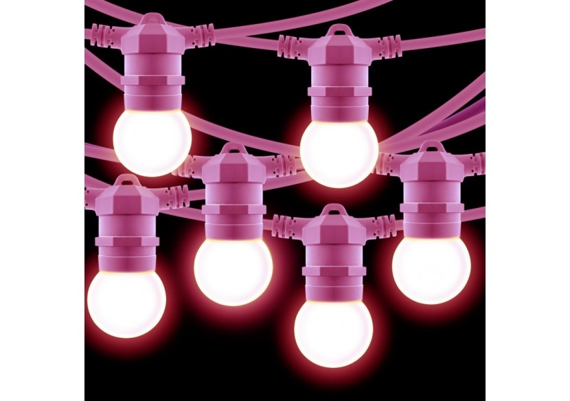 Kit guirlande lumineuse extérieure 10m + 10 ampoules LED E27 1W-IP44-Blanc chaud - K_L1500-SA - Barcelona LED Kit guirlande lumineuse extérieure 10m + 10 ampoules LED E27 1W-IP44-Blanc chaud - K_L1500-SA - Barcelona LED