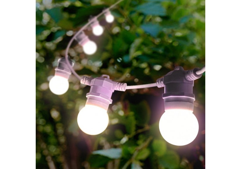 Kit guirlande lumineuse extérieure 10m + 10 ampoules LED E27 1W-IP44-Blanc chaud - K_L1500-SA - Barcelona LED Kit guirlande lumineuse extérieure 10m + 10 ampoules LED E27 1W-IP44-Blanc chaud - K_L1500-SA - Barcelona LED