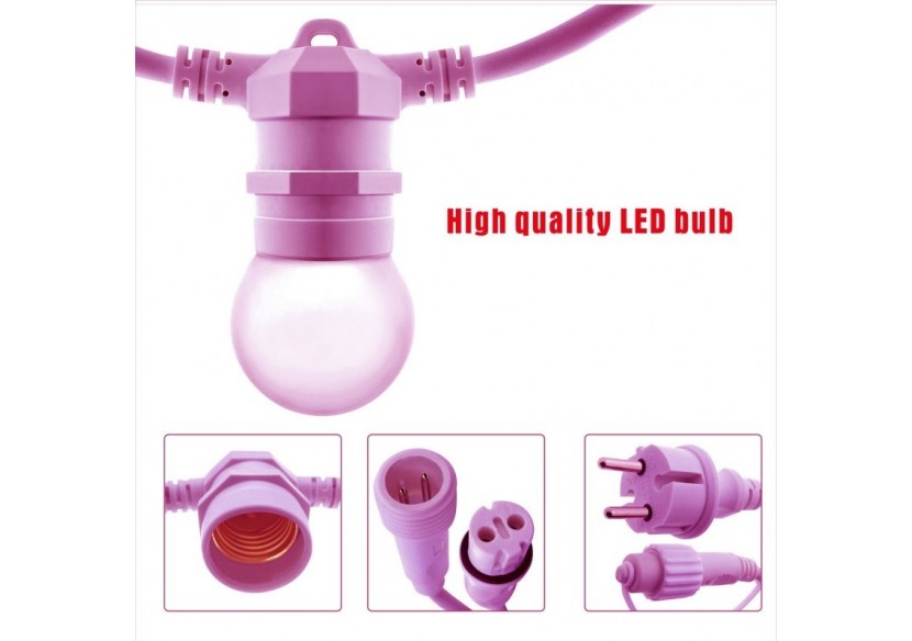 Kit guirlande lumineuse extérieure 10m + 10 ampoules LED E27 1W-IP44-Blanc chaud - K_L1500-SA - Barcelona LED Kit guirlande lumineuse extérieure 10m + 10 ampoules LED E27 1W-IP44-Blanc chaud - K_L1500-SA - Barcelona LED
