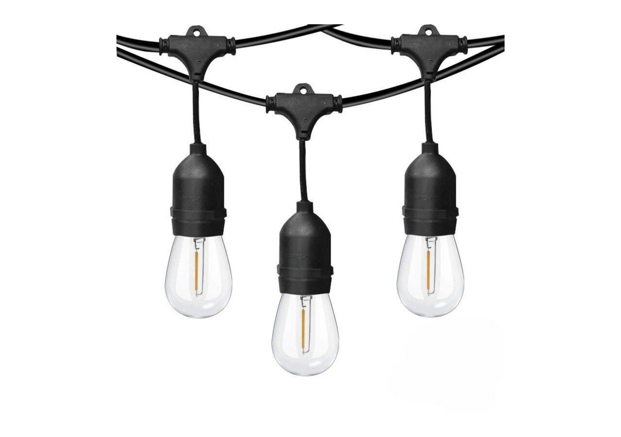 Kit guirlande lumineuse extérieure 11,5m + 10 ampoules LED E27 à filament 1W-IP44-Ambre - K_L1700-AR - Barcelona LED