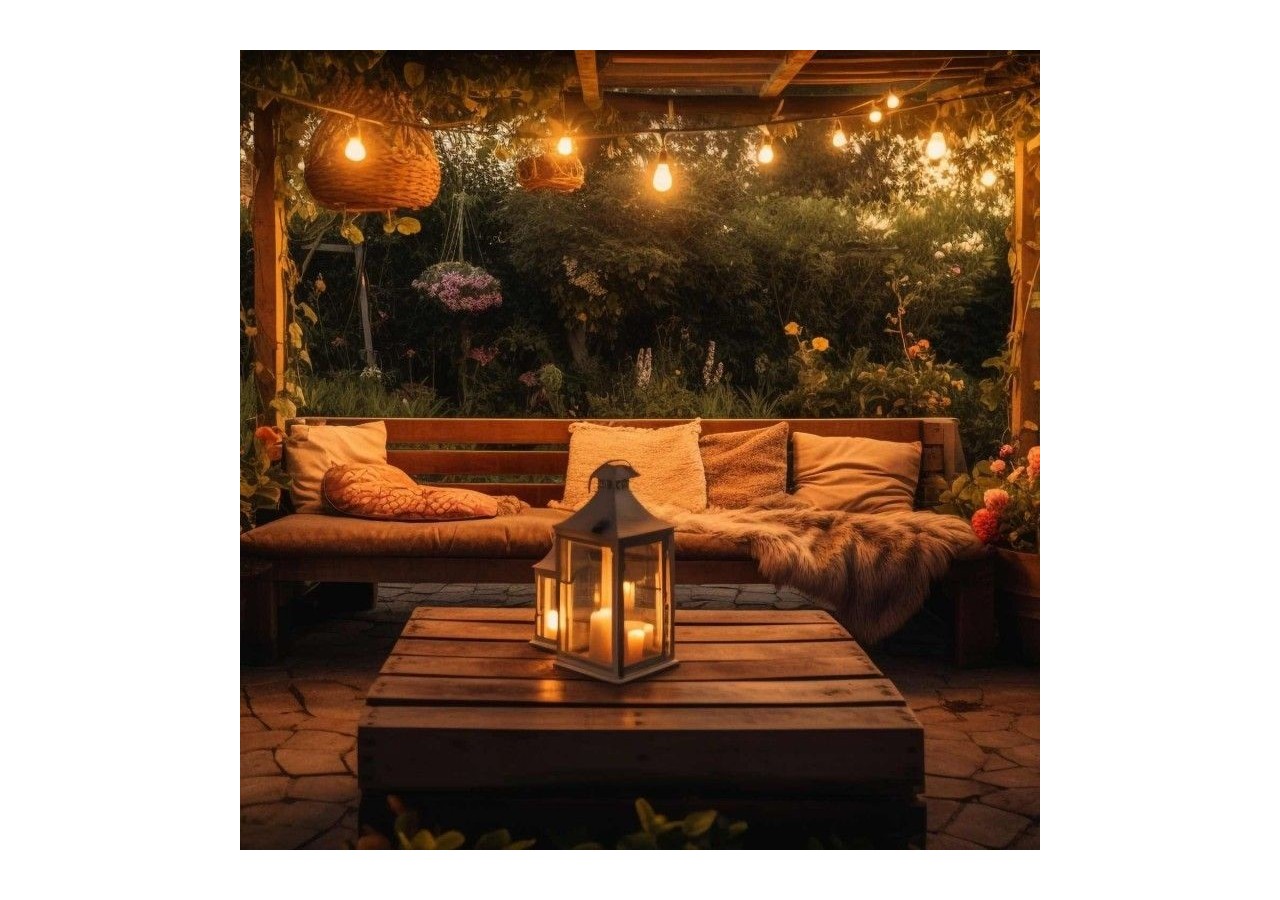 Kit guirlande lumineuse extérieure 11,5m + 10 ampoules LED E27 à filament 1W-IP44-Ambre - K_L1700-AR - Barcelona LED