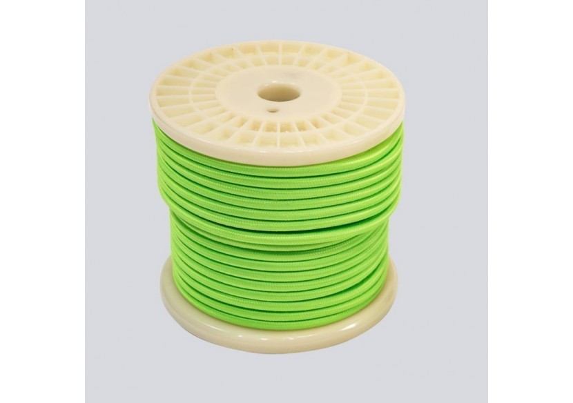 Câble électrique textile couleurs FLUO 2 x 0,75 bobine - LN001-VF-10 - Barcelona LED Câble électrique textile couleurs FLUO 2 x 0,75 bobine - LN001-VF-10 - Barcelona LED
