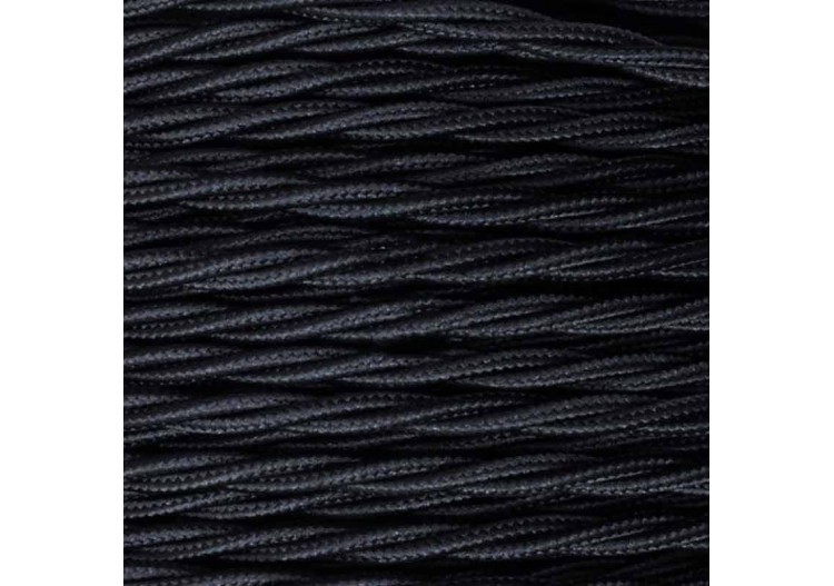 Câble électrique en tissu tressé au mètre-Noir - LV001-N - Barcelona LED 2