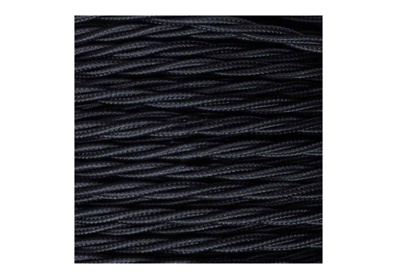 Câble électrique en tissu tressé au mètre-Noir - LV001-N - Barcelona LED