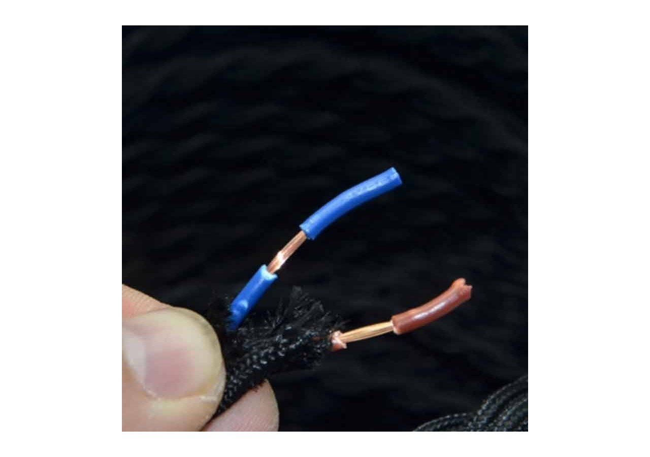 Câble électrique en tissu tressé au mètre-Noir - LV001-N - Barcelona LED