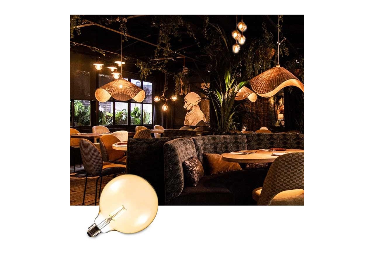 Ampoule LED E27 6W G125 Filament "Vintage Gold" - BFD1-G125E27-G - Barcelona LED