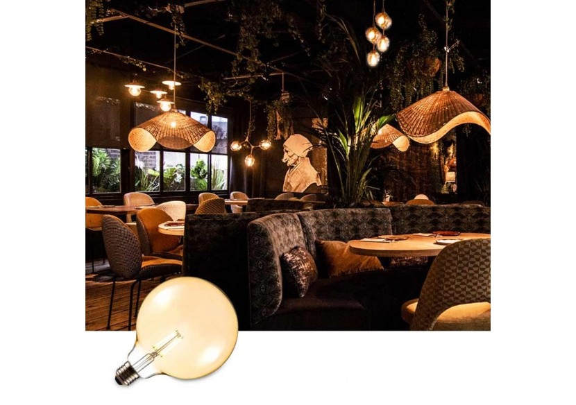 Ampoule LED E27 6W G125 Filament "Vintage Gold" - BFD1-G125E27-G - Barcelona LED Ampoule LED E27 6W G125 Filament "Vintage Gold" - BFD1-G125E27-G - Barcelona LED