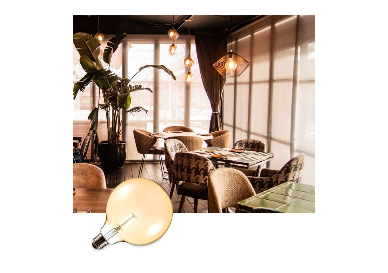 Ampoule LED E27 6W G125 Filament "Vintage Gold" - BFD1-G125E27-G - Barcelona LED
